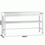 Table Inox de Travail Centrale Premium avec Etagère et Renfort - Profondeur 800 mm - 1800_1