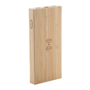 Power bank en bambou - chargeur sans fil intégré - 6000 mAh - 2 sorties USB - couleur naturelle_1