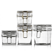 1 bocal  le carre en verre 200 ml fermeture mecanique galvanisee