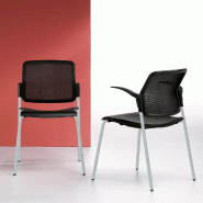 Fauteuil visiteur empilable So Aquila - P25, Sans option, Kit d'accroche AC64_1