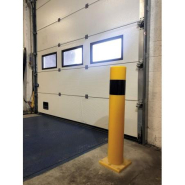 Poteau de protection à mémoire de forme en Polyuréthane - 160/1000mm - tête plate - noir/jaune - Résistant à la déchirure et à la traction_1