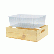 Cagette bois avec fond plastique rectangle pm -_1