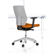 Fauteuil dossier polypropylène blanc WHY - Référence 6430 SB M - Piétement aluminium poli - Mécanisme synchro autopesant_1