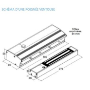 Poignée de porte à ventouse électromagnétique 300kg – Bouton poussoir intégré et sécurité positive_1