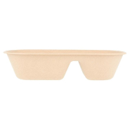 Barquette 2 compartiments en bagasse naturelle 800cc 23,2x13,3x5,1cm - par 500_1