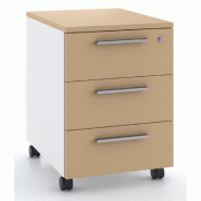 Caisson mobile 3 tiroirs blanc bicolore - Ofitres - Blanc pastel, Camel Zenit - LA066_1