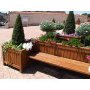 Ensemble jardinières et bancs en bois massif AGORA - 3 séries disponibles - Aménagement urbain_2