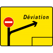 Panneau de voirie temporaire KD42E - Déviation importante - Signalisation de chantier_1