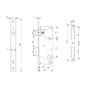 Serrure encastrable pour porte d'intérieur a50mm ea85mm bout carre