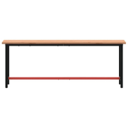 Vidaxl établi 220x55x81,5 cm bois massif de hêtre et métal 3188908_1