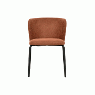 Break - Chaise empilable en tissu marron-rouge_1