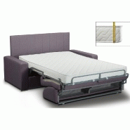 Canapé lit 4 places express Renatonisi - 160 cm - Matelas 16 cm - Tête de lit intégrée - Tweed violet_1