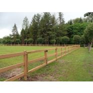 Clôture pour chevaux en PVC et bois - Artbois Horse Stop - 2 lices, 1m50, marron clair_1