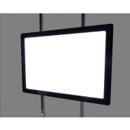 Porte Affiches Lumineux sur Totem - Structure en acier chromé 2,05 m - Formats A4 et A3 réversibles horizontal/vertical_1