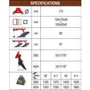 Taurus - Charrue agricole - Eurotechnics Agri - Réglage manuel, fusée pleine de 110 mm_1