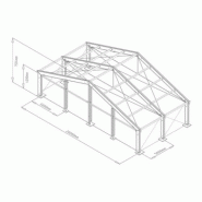 Tente de stockage fermée - structure fixe en aluminium et acier - couverture PVC multicouche - porte, fenêtre et système d'éclairage_1