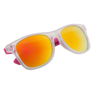 Lunettes de soleil en plastique - Protection UV400 - Monture transparente et branches colorées_1