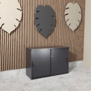 Armoire basse à portes coulissantes Mobel Linea. - 100, Gris anthracite, Gris anthracite_1