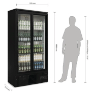 Arrière-bar vertical double porte coulissante 490 litres_1