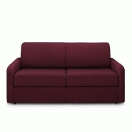 Canapé convertible express Mac Mahon - sommier à lattes 160cm - matelas 16cm - tissu tweed rouge mahogany_1