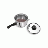 Casserole bain-marie en inox 17 cm avec couvercle - Référence 82626 - Double paroi pour cuisson douce_1