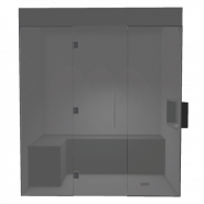 Kit de construction cabine de hammam - Paroi vitrée à carreler 180x120 avec générateur vapeur et accessoires inclus_1