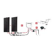 Kit solaire bateau Uniteck 200W 12V MPPT - 2 panneaux solaires avec régulateur et fixation portique_1