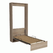 Lit escamotable Studio chêne - Couchage 90x200 cm - Ouverture assistée et pieds automatiques_1