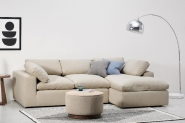 Canapé d'angle confortable Samona avec coussins rebondis