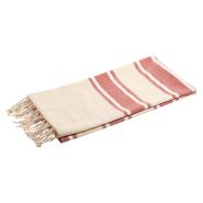 Serviette de plage paréo bicolore en coton bio - 100% coton biologique - 110 g/m² - Rouge - 206 g_1