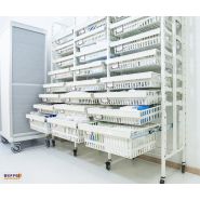 Rayonnage complet pour pharmacies, laboratoires et espaces de restauration - Gamme Air'Stock avec étagères modulables_1