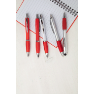 Stylo à bille en plastique - encre bleue - couleur rouge - 11g_1