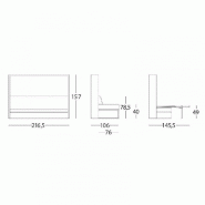 Mobilier design Houdini Slash avec lit escamotable et canapé beige