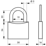 Cadenas à clé Cinox 30 mm - Corps et anse inox 304 - Mécanisme à disques - 3 clés - Réf. 00187030_1