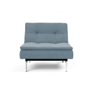 Innovation Living - Fauteuil design Dublexo convertible lit 90x115 cm - Pieds chromés - Tissu Soft Indigo_1
