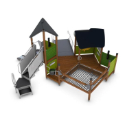 Structure multi-jeux 3 à 12 ans - Hags Uniplay Levander 8061769 - Poteaux en bois et panneaux en bois, fondation à enterrer_1