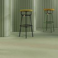 Tabouret de bureau - Assas Contract Columbia - Structure métallique thermolaquée, assise tapissée, hauteur 76 cm_1