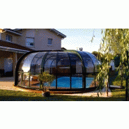Abri piscine haut Tabarca rotonde - fixe ou télescopique - polycarbonate transparent et alvéolaire translucide_2