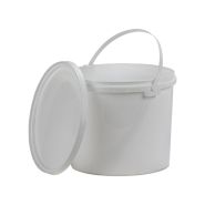 Seau plastique 5L blanc - avec couvercle inviolable