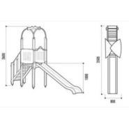 Structures pour aire de jeux Simona Victoria - Buff'hyeres Collectivités - Bois traité autoclave - 2 à 8 ans_1