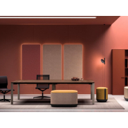 Table de réunion GLIDER - opératif avec brosse passe-câbles - design italien, structure solide en acier et finitions variées_1