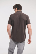 Chemise fittée homme manches courtes - Réf: RU947M - Popeline coton extensible - Marque Russell_1