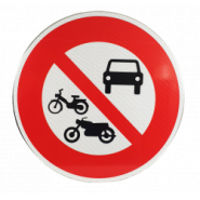 Panneau d'interdiction B7b - Accès interdit à tous les véhicules à moteur - personnalisable - WP Signalisation_1