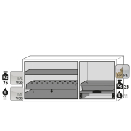 Armoire de sécurité combinée K-UB-90 K90.060.140.050.UB.3T - Réf 30377-001-34262 - pour produits inflammables et corrosifs - Type 90/30_1