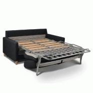 Canapé convertible OGGETTO - Matelas 16 cm - Système express - Sommier à lattes 120 cm - Polyuréthane noir - Fabrication italienne_1