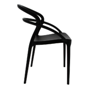 Chaise empilable d'extérieur en polypropylène Toulon coloris noir par 4_1
