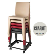 Chaise empilable monobloc en polypropylène - Denver - finition grainée M4/M2 - coloris variés_1