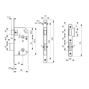 Serrure encastrable Monomax NF - Têtière acier nickelé pour porte d'intérieur - Réversible sans démontage_1