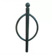 Support cycles Ovalie - Buff'hyeres Collectivités - Acier zingué - Tête boule ou bombée - Hauteur 122 à 150 cm - Poteau central Ø 76 mm - Arceau Ø 42_1