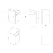 La corbeille BLOCK - poubelle publique en UHPC avec armature acier - The Italian Lab - L 500, P 500, H 900 mm - capacité 60 L_1